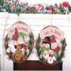 12.6'' Christmas Wreaths for Front Door Window Wall, Cute Reindeer Santa Snowman Plush Figurine Doll Set Small Grapevine Wreath Indoor Winter Holiday Wreaths Christmas Decoration Hanging Ornament view 3