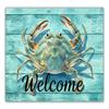 Blue Crab Welcome Door Mat, Beach Framhouse Doormat, Lake Welcome Front Door Mat view 1