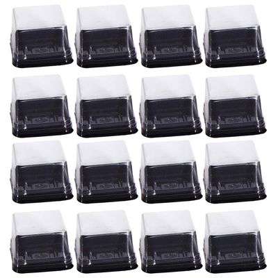 Hemoton 100pcs Square Containers Lids Plastic Egg-yolk Puff Holder Moon Cake Box Cake Containers Lids