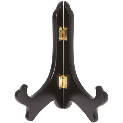Bard's Hinged Black MDF Wood Plate Stand, 7" H x 6" W x 4.25" D (7" - 9" Plates), Pack of 12