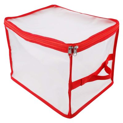 TITA-DONG Christmas Ornament Storage Container,Transparent Christmas Ball Ornament Storage Box with handles and Dual Zipper,for Storage Halloween/Thanksgiving/Xmas Ornament