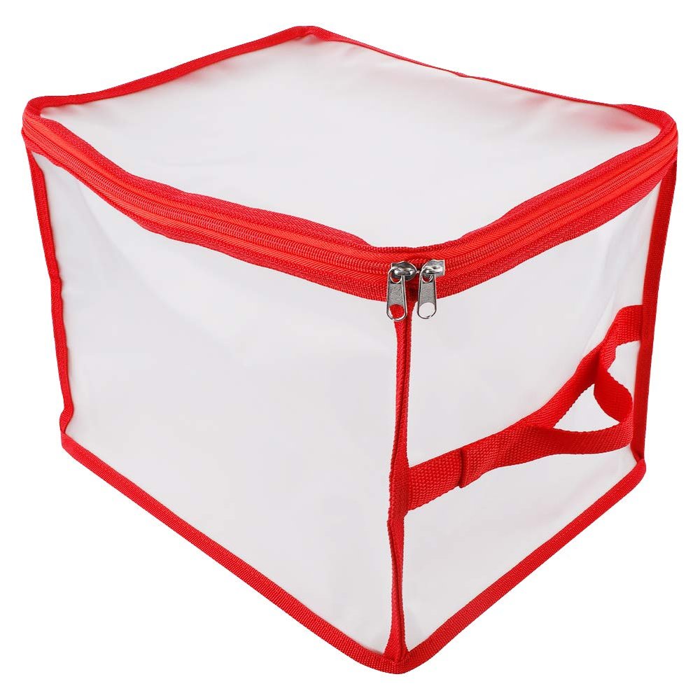 TITA-DONG Christmas Ornament Storage Container,Transparent Christmas Ball Ornament Storage Box with handles and Dual Zipper,for Storage Halloween/Thanksgiving/Xmas Ornament