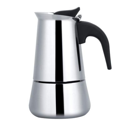 100ml Stovetop Espresso Maker, Stainless Steel Moka Pot Italian Coffee Maker for Home Camping Travel