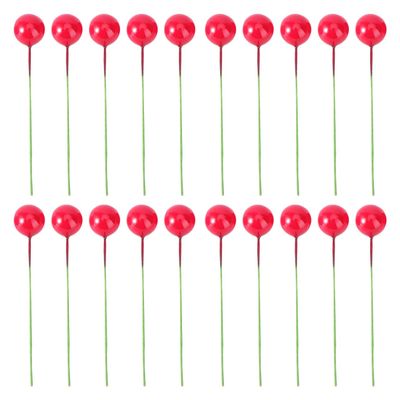 BESPORTBLE 100pcs Artificial Red Holly Berries Christmas Fake Berries Decoration DIY Crafts Holly Berry Fruit Picks Cranberry Ornaments with Stems for Christmas Wreath Making Party Home (5010MM)