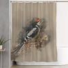 Starobos Shower Curtain Colorful Watercolour Painting Beautiful Great Spotted Woodpecker Animals Wildlife Landscape Green Home Bathroom Decor Polyester Fabric Waterproof 72 x 78 Inch Set with Hooks view 1