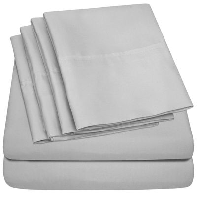 100% Cotton Sheet 800-TC Silver Rv-King-Sheets Set, 4-Pc Cotton -Bedding Sheets for Bed, Soft & Silky Sateen Weave Fits Mattress Upto 14'' Deep Pocket