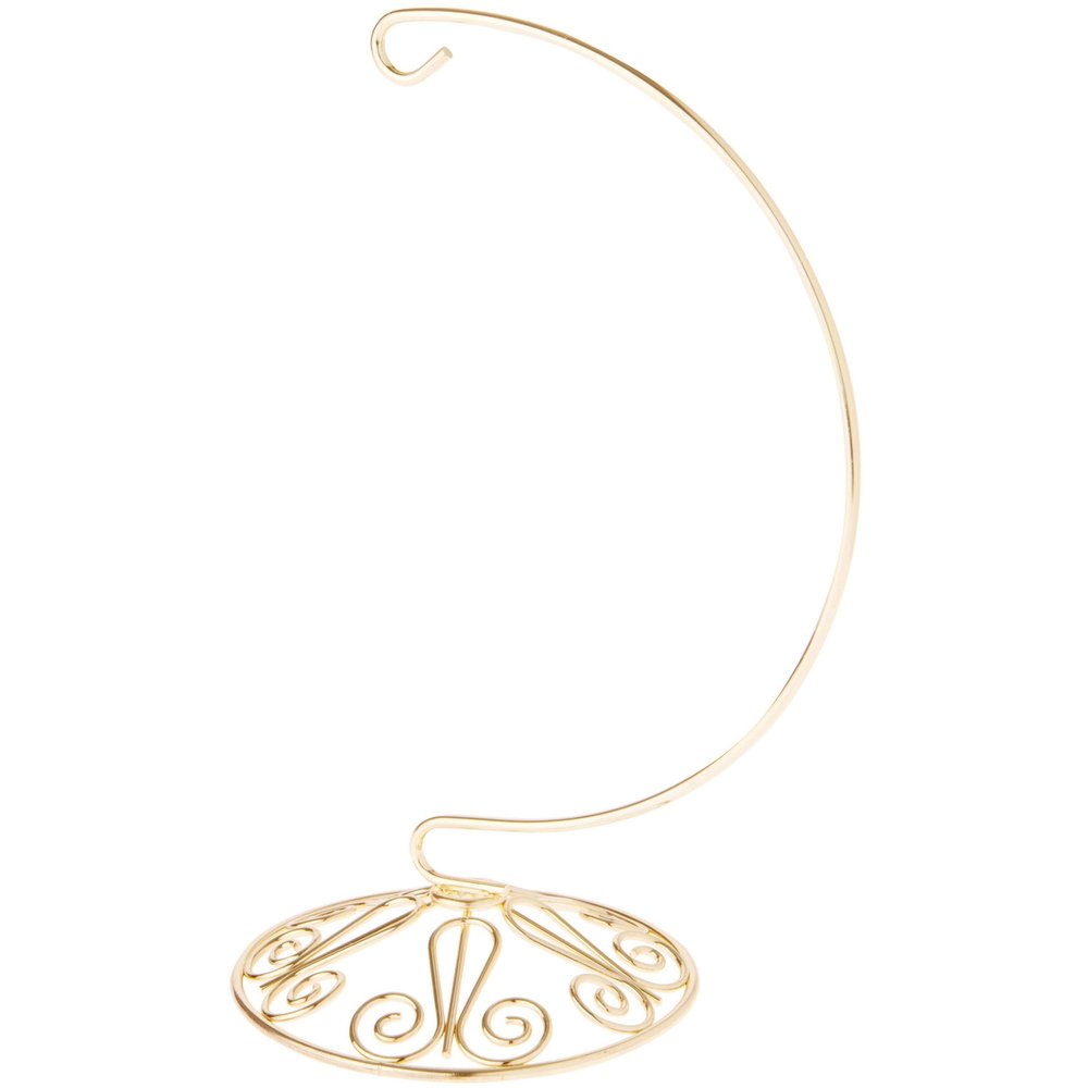 Bard's Ornate Gold-Toned Ornament Stand, Medium, 8.25" H x 4" W x 4" D, Pack of 12