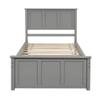 KLMM Twin Platform Bed, Solid Wood Bed Frame with Headboard/Footboard/2 Drawers, Wooden Slat Support, No Box Spring Needed, Easy Assemble (Gray) view 4