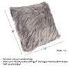 18 Plush Pillow Luxury Square Accent Pillow Insert and Shag Glam Cover Set For Bedroom or Living Room by Lavish Home (Gray) view 3