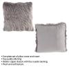 18 Plush Pillow Luxury Square Accent Pillow Insert and Shag Glam Cover Set For Bedroom or Living Room by Lavish Home (Gray) view 4