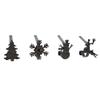 Haute Decor MantleClip Stocking Holders with Removable Zinc Alloy Metal Holiday Icons (4-Pack Assorted Icons, Matte Black) view 1