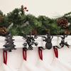 Haute Decor MantleClip Stocking Holders with Removable Zinc Alloy Metal Holiday Icons (4-Pack Assorted Icons, Matte Black) view 2