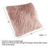 22 Plush Pillow Luxury Square Accent Pillow Insert and Shag Glam Cover Set For Bedroom or Living Room by Lavish Home (Pink) view 2