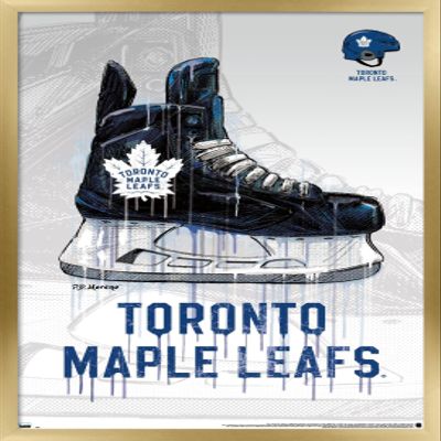 Trends International NHL Toronto Maple Leafs - Drip Skate 20 Wall Poster, 14.725" x 22.375", Gold Framed Version