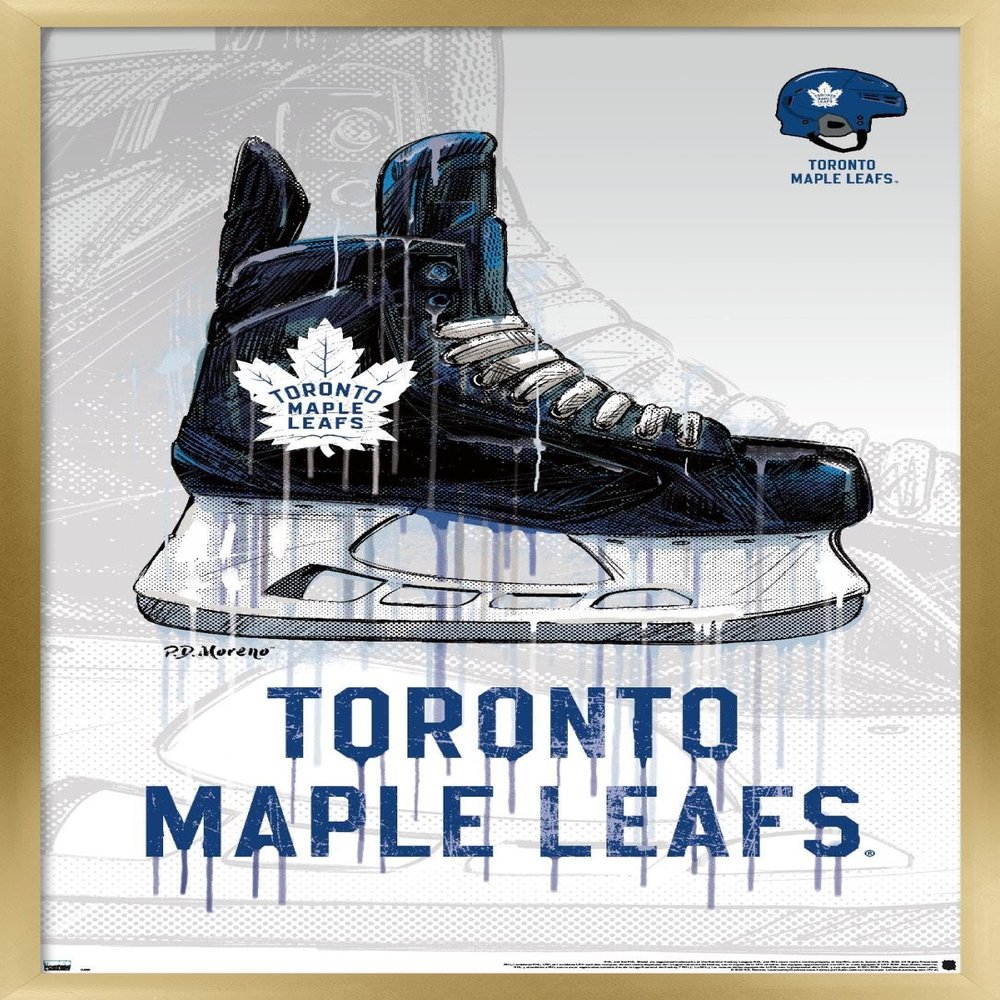 Trends International NHL Toronto Maple Leafs - Drip Skate 20 Wall Poster, 14.725" x 22.375", Gold Framed Version