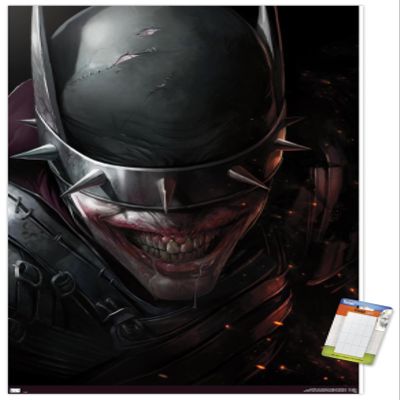 Trends International DC Comics The Batman Who Laughs - Face Wall Poster, 14.725" x 22.375", Premium Poster & Mount Bundle