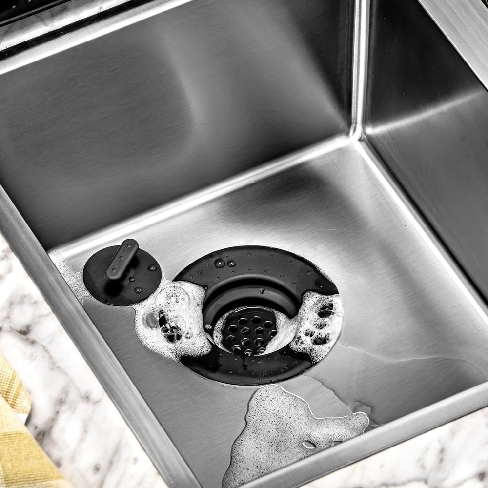 madesmart Sink 2 Piece Drain Strainer Set, Carbon