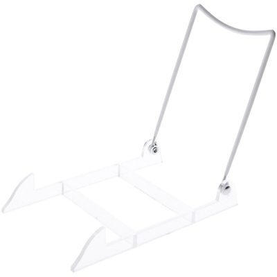 Bard's Folding White and Clear Plastic Easel Stand, 7.5" H x 5" W x 8" D, Pack of 12