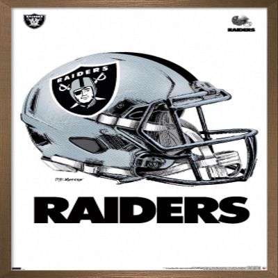 Trends International NFL Las Vegas Raiders - Drip Helmet 20 Wall Poster, 14.725" x 22.375", Bronze Framed Version