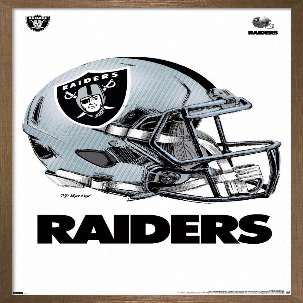 Trends International NFL Las Vegas Raiders - Drip Helmet 20 Wall Poster, 14.725" x 22.375", Bronze Framed Version