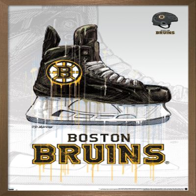 Trends International NHL Boston Bruins - Drip Skate 20 Wall Poster, 22.375" x 34", Bronze Framed Version