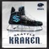 Trends International NHL Seattle Kraken - Drip Skate 20 Wall Poster, 22.375" x 34", Black Framed Version view 1