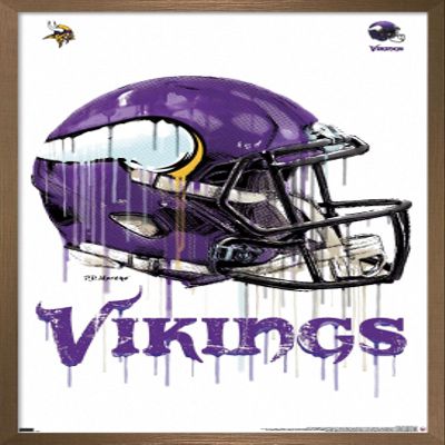 Trends International NFL Minnesota Vikings - Drip Helmet 20 Wall Poster, 22.375" x 34", Bronze Framed Version