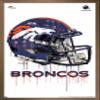 NFL Denver Broncos - Drip Helmet 20 Wall Poster, 34L x 22.4W, Bronze Framed Version view 1