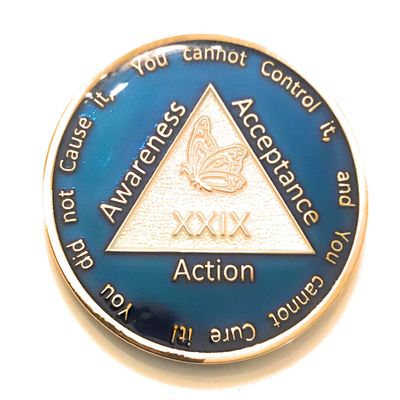Recovery Line 29 Year Al-Anon Medallion - Al-Anon Blue, Tri-Plate Medallion, Chip, Token