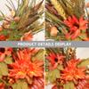 ABOOFAN Fall Pumpkin Centerpiece Artificial Pumpkin Ornament with Maple Leaves Sunflower Wheat for Fall Wedding Thanksgiving Decoration view 3