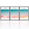SIGNWIN 3 Piece Framed Canvas Wall Art Pink and Blue Sky Canvas Prints Home Artwork Decoration for Living Room,Bedroom - 16"x24"x3 Panels view 1