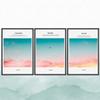 SIGNWIN 3 Piece Framed Canvas Wall Art Pink and Blue Sky Canvas Prints Home Artwork Decoration for Living Room,Bedroom - 16"x24"x3 Panels view 2