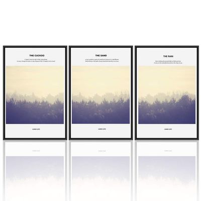 SIGNWIN 3 Piece Framed Canvas Wall Art Forest in The Mist Canvas Prints Home Artwork Decoration for Living Room,Bedroom - 16"x24"x3 Panels