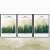 SIGNWIN 3 Piece Framed Canvas Wall Art Pine Trees in The Mist Canvas Prints Home Artwork Decoration for Living Room,Bedroom - 16"x24"x3 Panels view 2