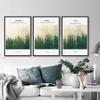 SIGNWIN 3 Piece Framed Canvas Wall Art Pine Trees in The Mist Canvas Prints Home Artwork Decoration for Living Room,Bedroom - 16"x24"x3 Panels view 4