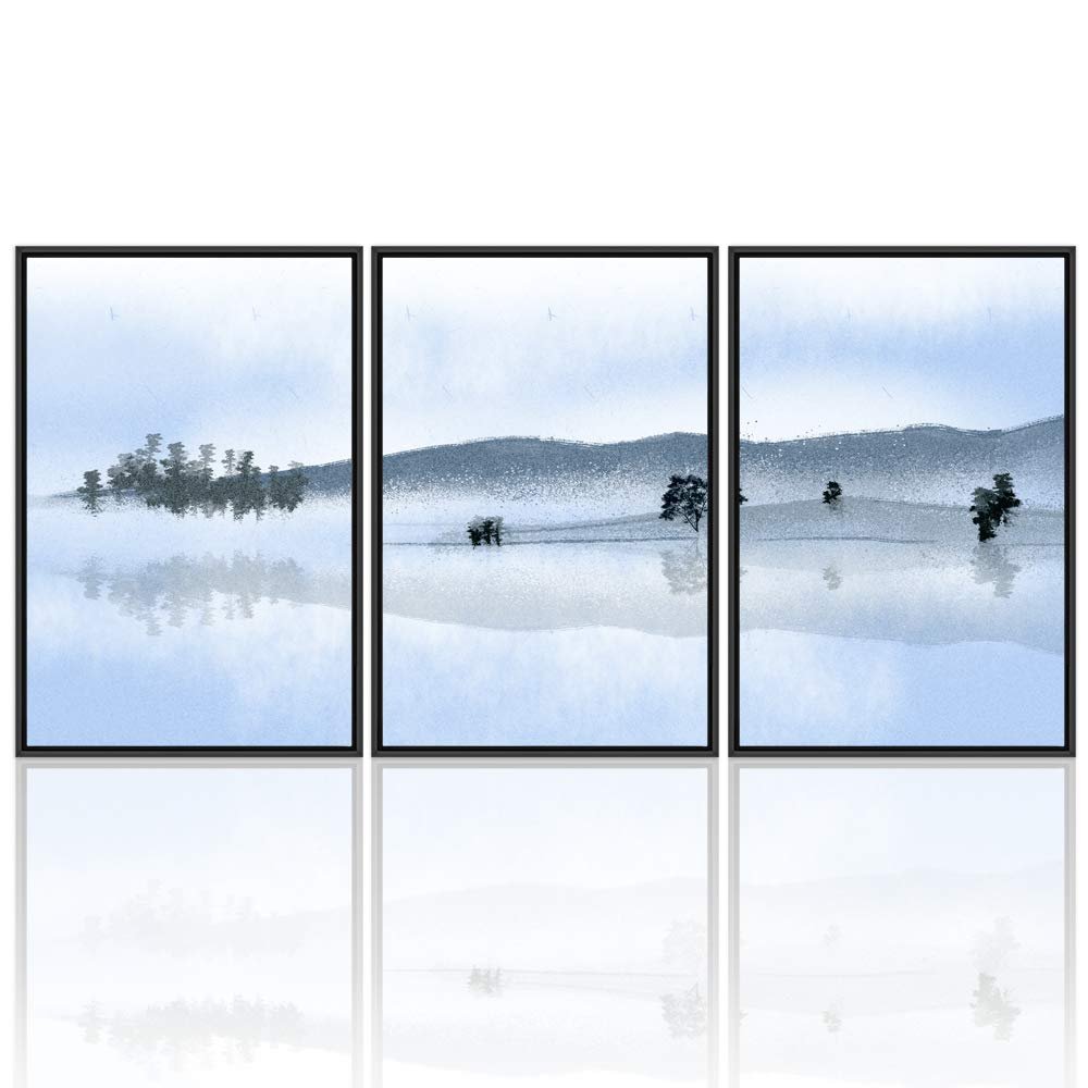 SIGNWIN 3 Piece Framed Canvas Wall Art Beautiful Landscape Canvas Prints Home Artwork Decoration for Living Room,Bedroom - 16"x24"x3 Panels