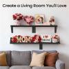 BAYKA Wall Mounted Floating Shelves, Wood Floating Wall Shelf for Books & Decor, Small Space-Saving Display & OrganizerBlackSet of 3 view 2