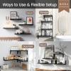 BAYKA Wall Mounted Floating Shelves, Wood Floating Wall Shelf for Books & Decor, Small Space-Saving Display & OrganizerBlackSet of 3 view 3