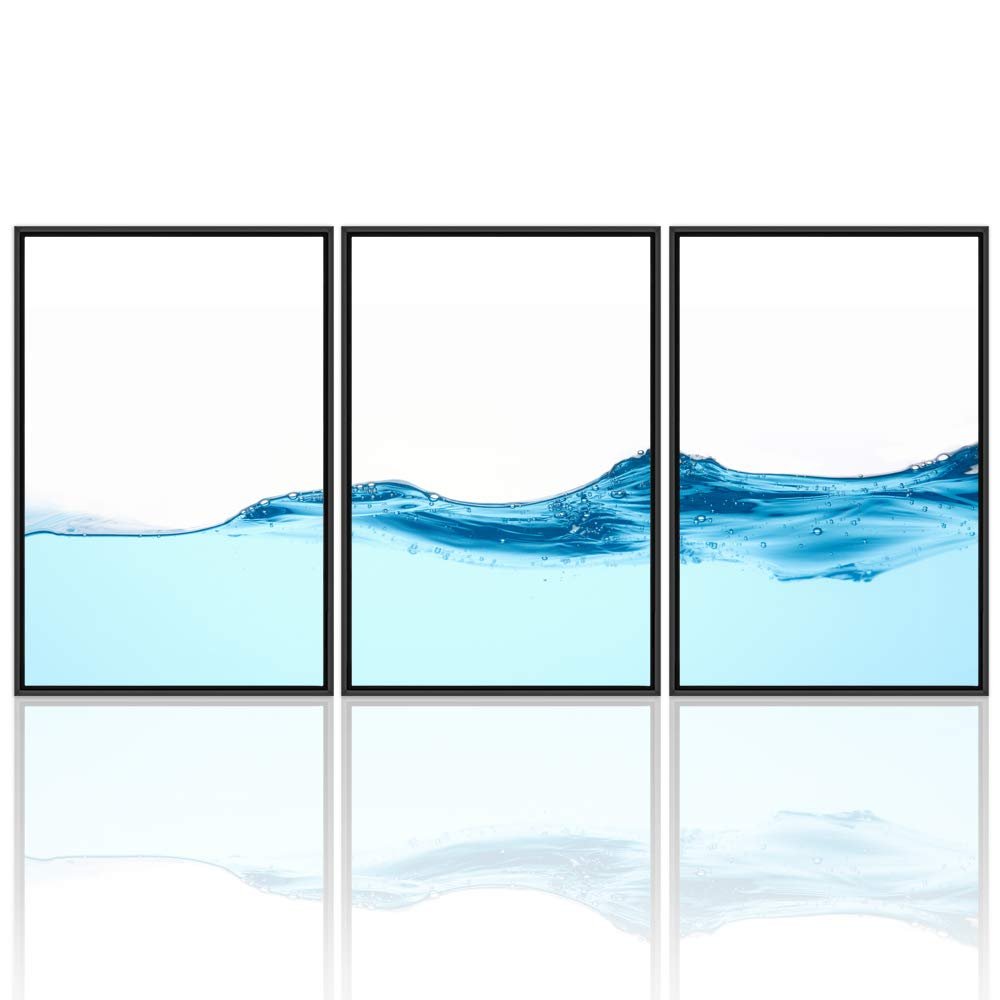 SIGNWIN 3 Piece Framed Canvas Wall Art Mountain with Fog Canvas Prints Home Artwork Decoration for Living Room,Bedroom - 16"x24"x3 Panels