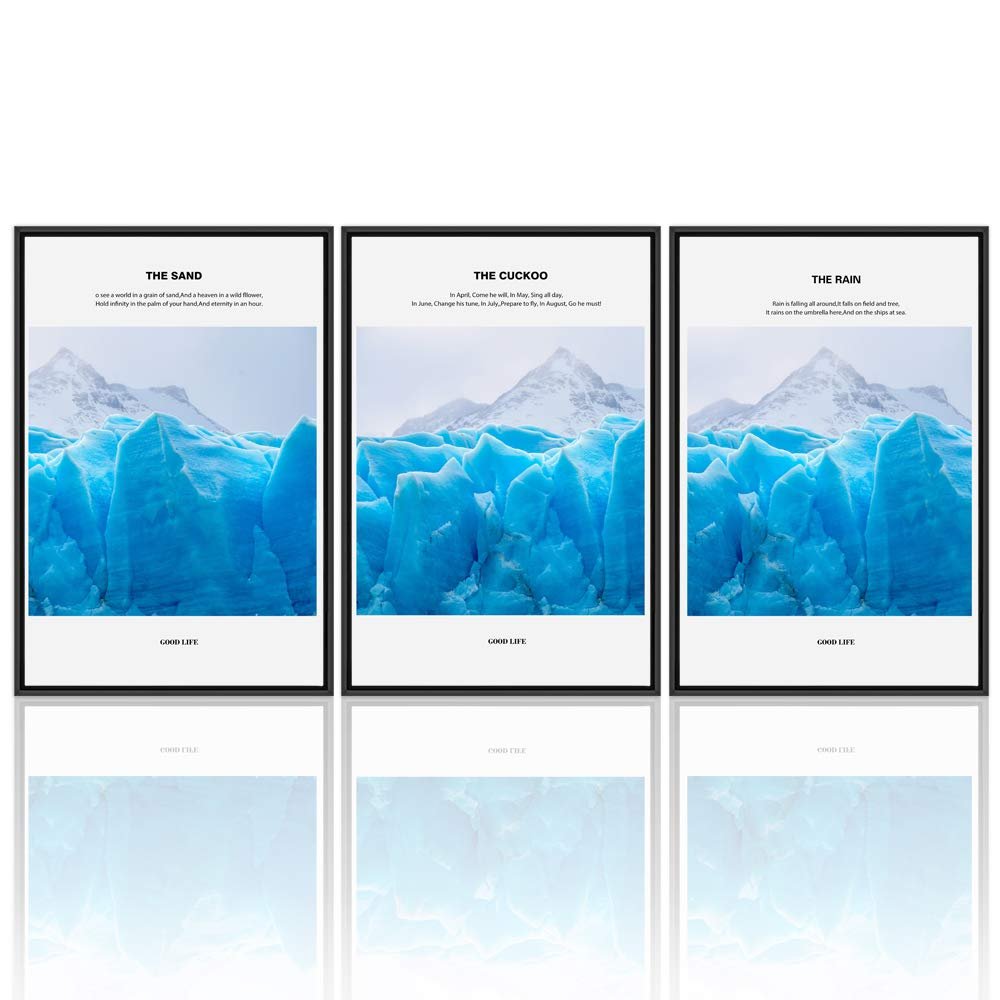 SIGNWIN 3 Piece Framed Canvas Wall Art Beautiful Landscape Canvas Prints Home Artwork Decoration for Living Room,Bedroom - 16"x24"x3 Panels