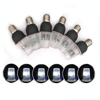 6Pcs Strobe LED Bar KTV 4W E26 E27 White light source Stroboscopic Outdoor Flashing Stars Christmas Decor Fairy Garlands String Bulbs Replacement (White lights)