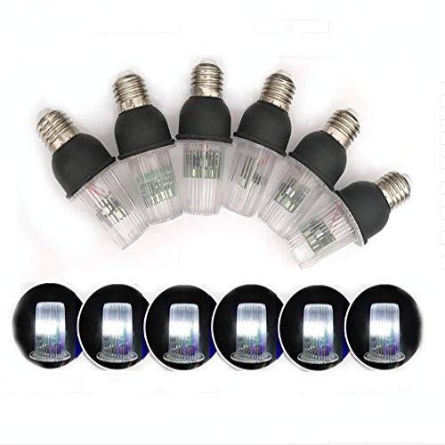 6Pcs Strobe LED Bar KTV 4W E26 E27 White light source Stroboscopic Outdoor Flashing Stars Christmas Decor Fairy Garlands String Bulbs Replacement (White lights)