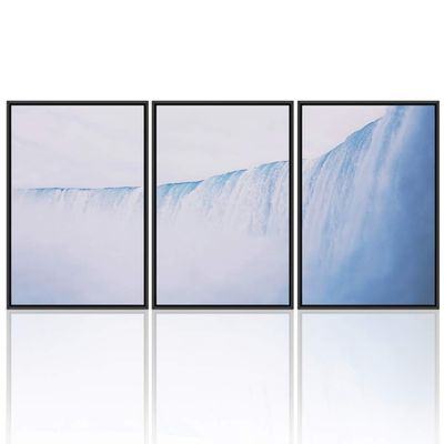 SIGNWIN 3 Piece Framed Canvas Wall Art Beautiful Waterfall Canvas Prints Home Artwork Decoration for Living Room,Bedroom - 16"x24"x3 Panels