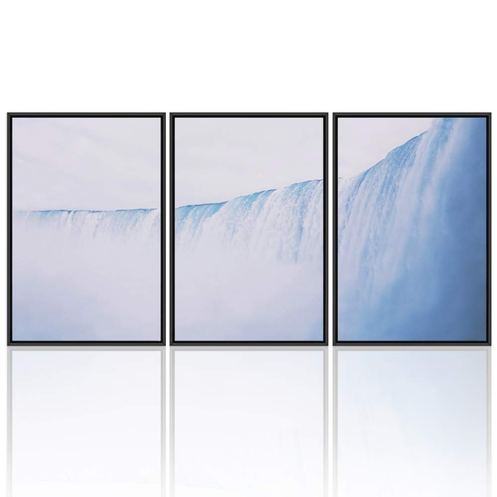 SIGNWIN 3 Piece Framed Canvas Wall Art Beautiful Waterfall Canvas Prints Home Artwork Decoration for Living Room,Bedroom - 16"x24"x3 Panels