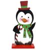 ABOOFAN Wooden Christmas Desktop Ornament Penguin Tabletop Figurine Wood Xmas Sign for Xmas Home Table Centerpiece Ornaments view 1
