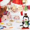 ABOOFAN Wooden Christmas Desktop Ornament Penguin Tabletop Figurine Wood Xmas Sign for Xmas Home Table Centerpiece Ornaments view 4