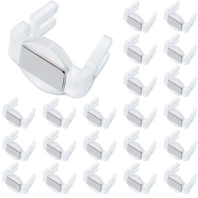 Hicarer Magnet Clip Christmas Light Clips for C9 Holiday Lighting Sockets Outdoor Hang Hooks for Xmas Gutter Shingle Lights,White100 Pieces