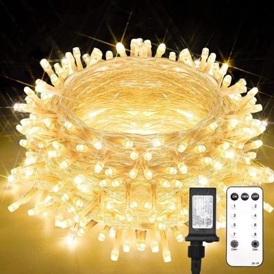 suddus String Lights Indoor Plug in 200 LED Christmas Lights Warm White