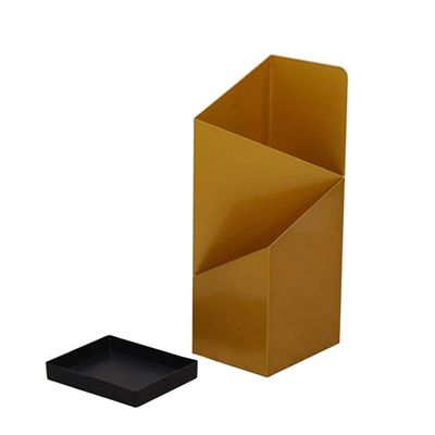 Umbrella Racks Hua Metal Umbrella Stand, Modern Home Entrance Hotel Lobby Geometric Creative Umbrella Bucket, Waterproof and Rustproof, Large Capacity, 25x25x60cm, Gold