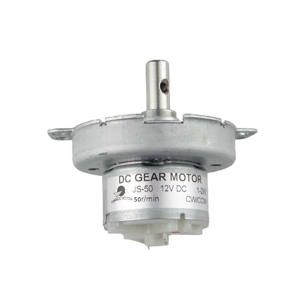 CHANCS Metal Outer Reduction Gear Box DC 12V JS-50 50RPM CW/CCW Mini DC Gear Motor